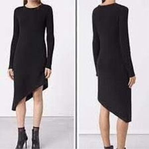 NWT ALLSAINTS Womens Duna Dress Sz M Graphite $178.00 NEW